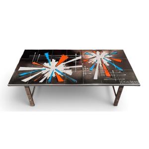 Table de salon céramique circa 1970 , Antonio De Nisco (1924-2008)
